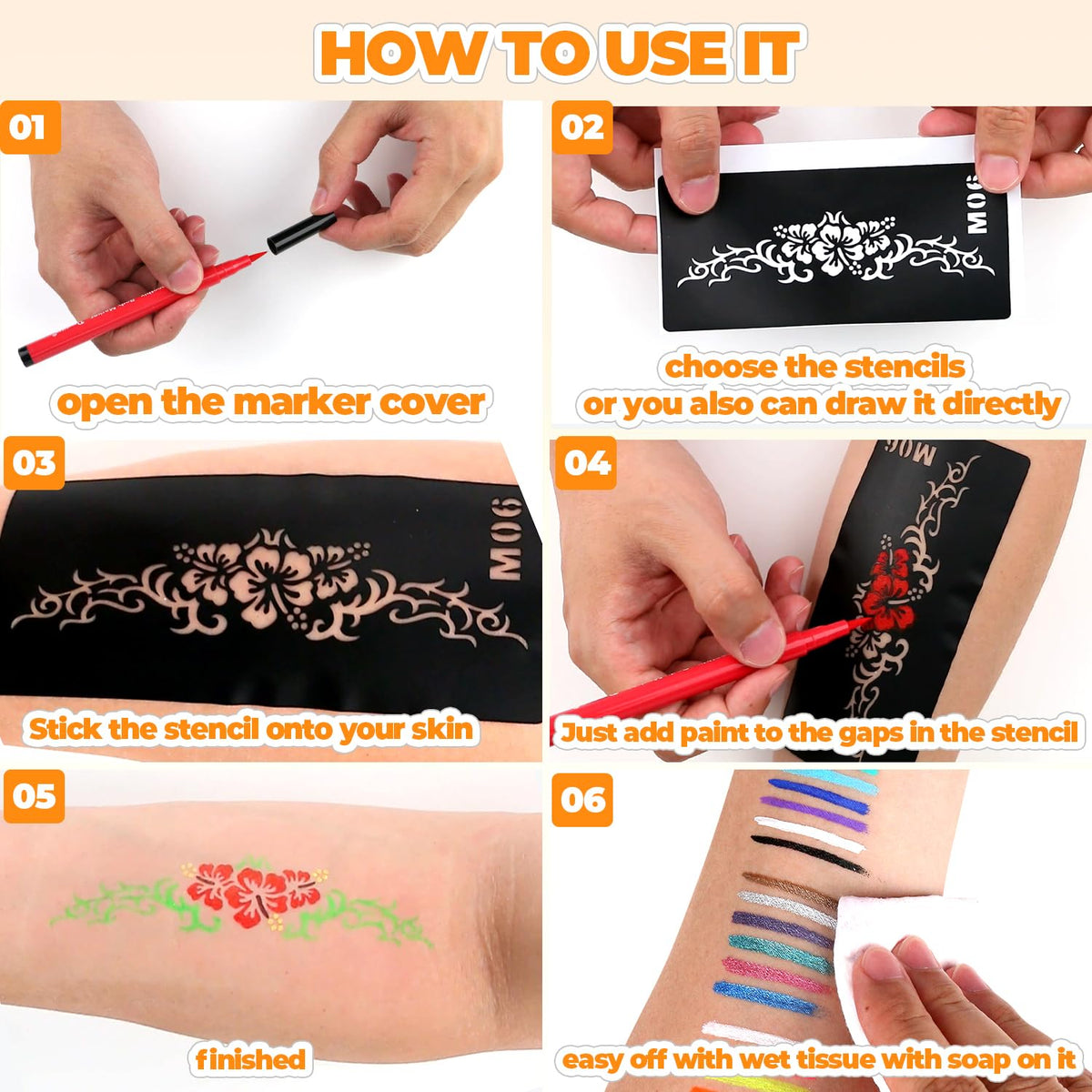 Torbers skin-safe cosmetic ink test on skin for gentle use