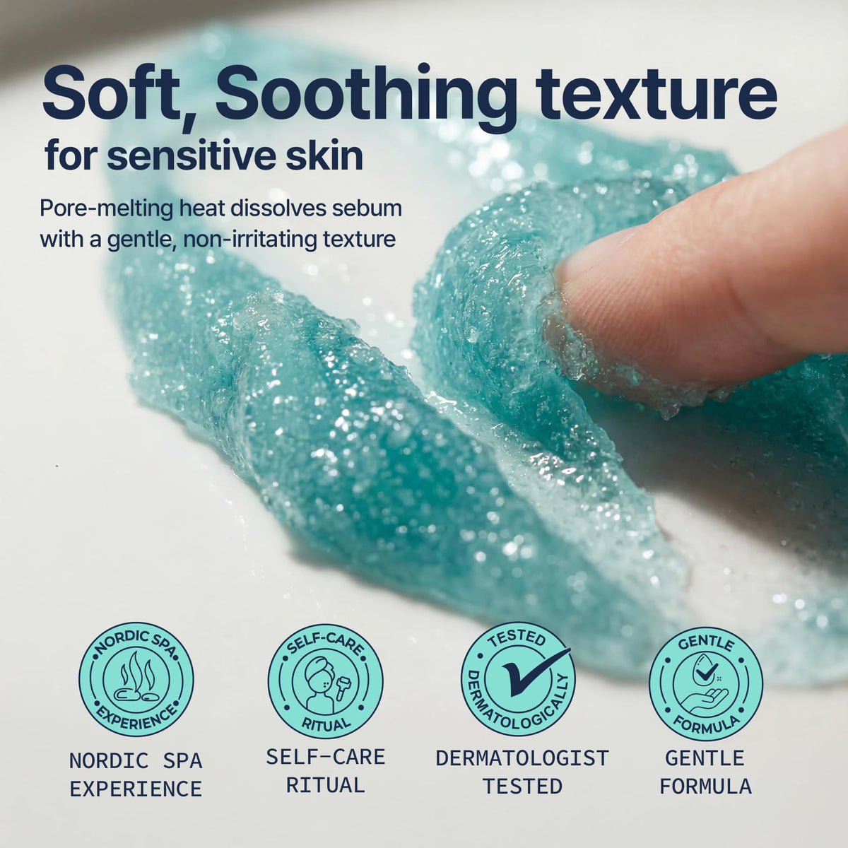 Torhop Saunan mask warming sensation visual cue during use.
