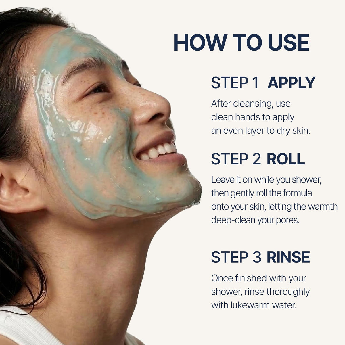 Torhop Saunan mask in a relaxing self care moment.