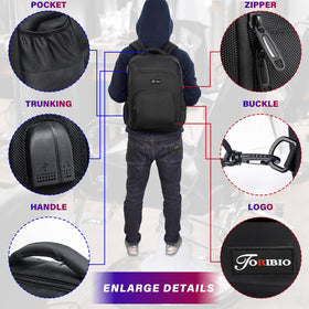 TORIBIO bag back panel and dual straps reduce shoulder strain during long days.