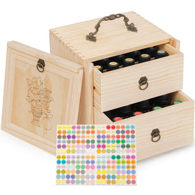 TORIBIO essential oil box with drawer open showing organized compartments for quick bottle access