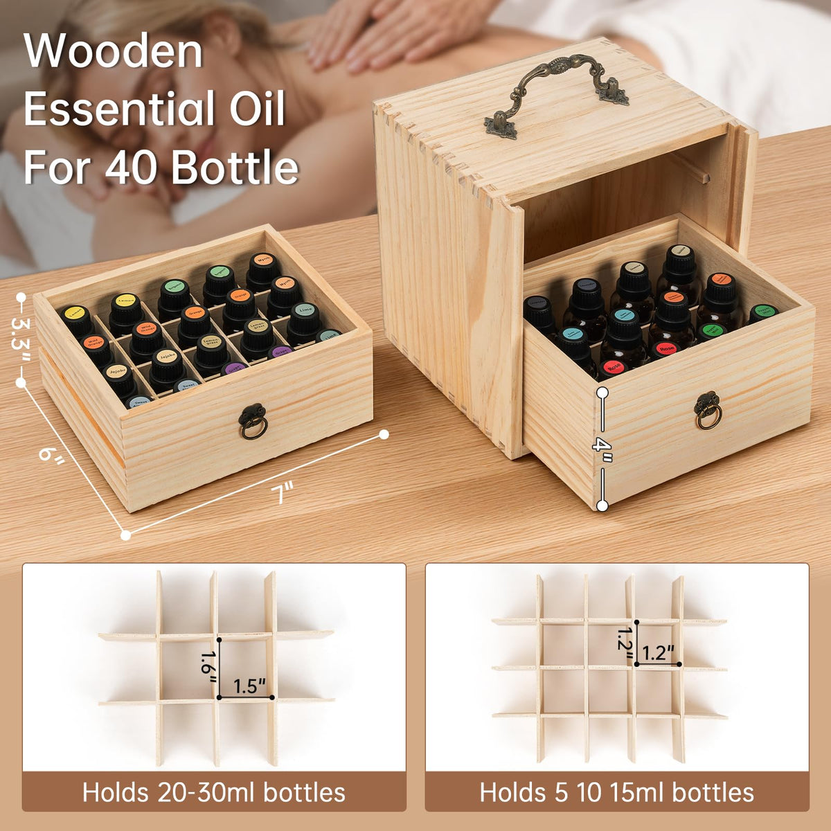 Removable front door on the TORIBIO box protects bottles while maintaining accessibility