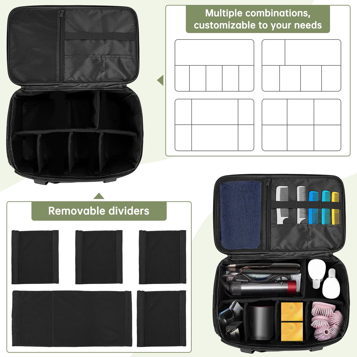 Toribio bag with removable dividers for customizable tool separation.