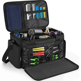 Toribio large capacity hairdresser bag main compartment keeps tools organized.