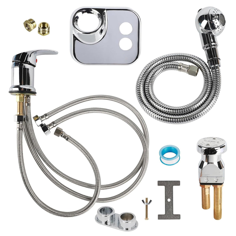 Toriexon salon shampoo bowl faucet with sprayer shows durable brass construction