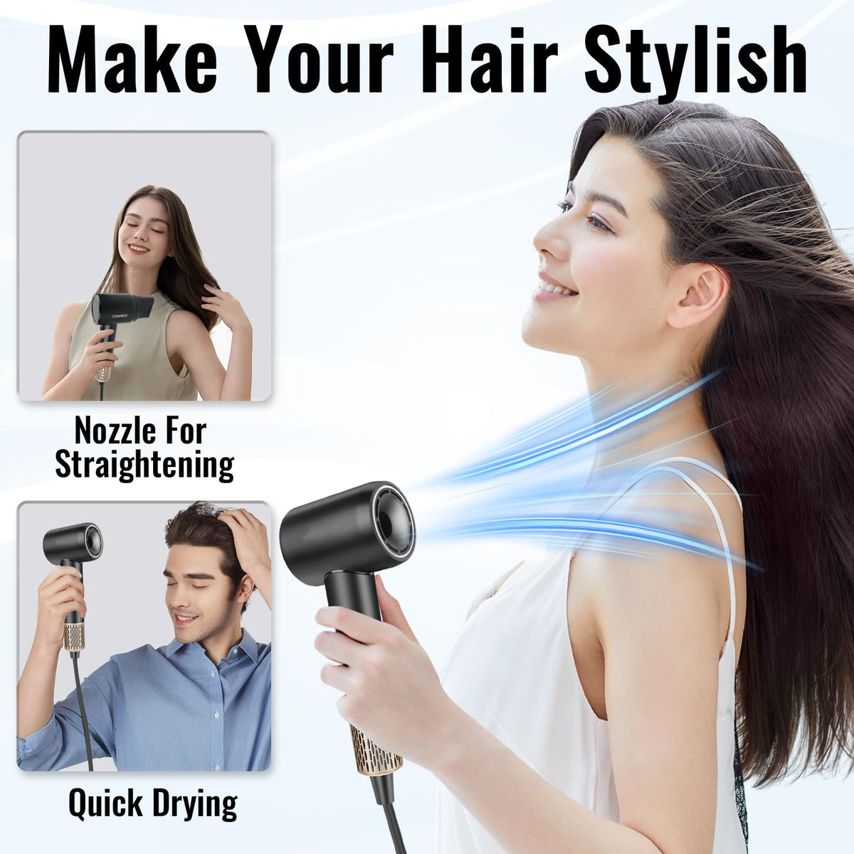 TORMOC magnetic nozzle and travel bag enable precise styling anywhere.