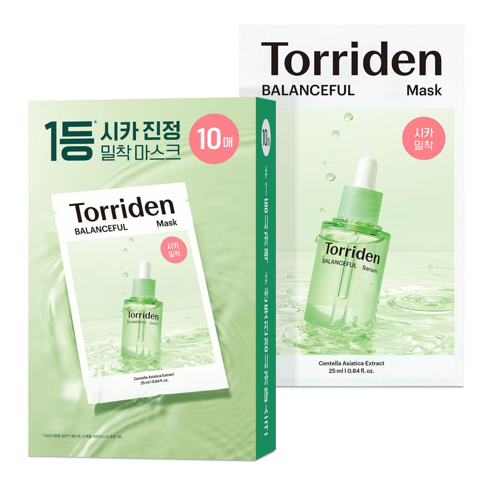 Torriden Balanceful Cica Mask 10-sheets pack for soothing care.