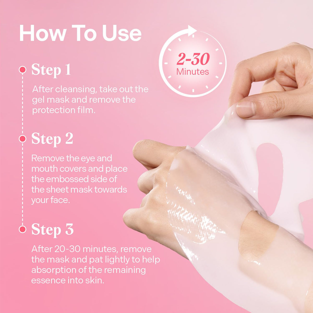 Torriden Cellmazing gel sheet lifting closeup showing firmer and dewy skin.