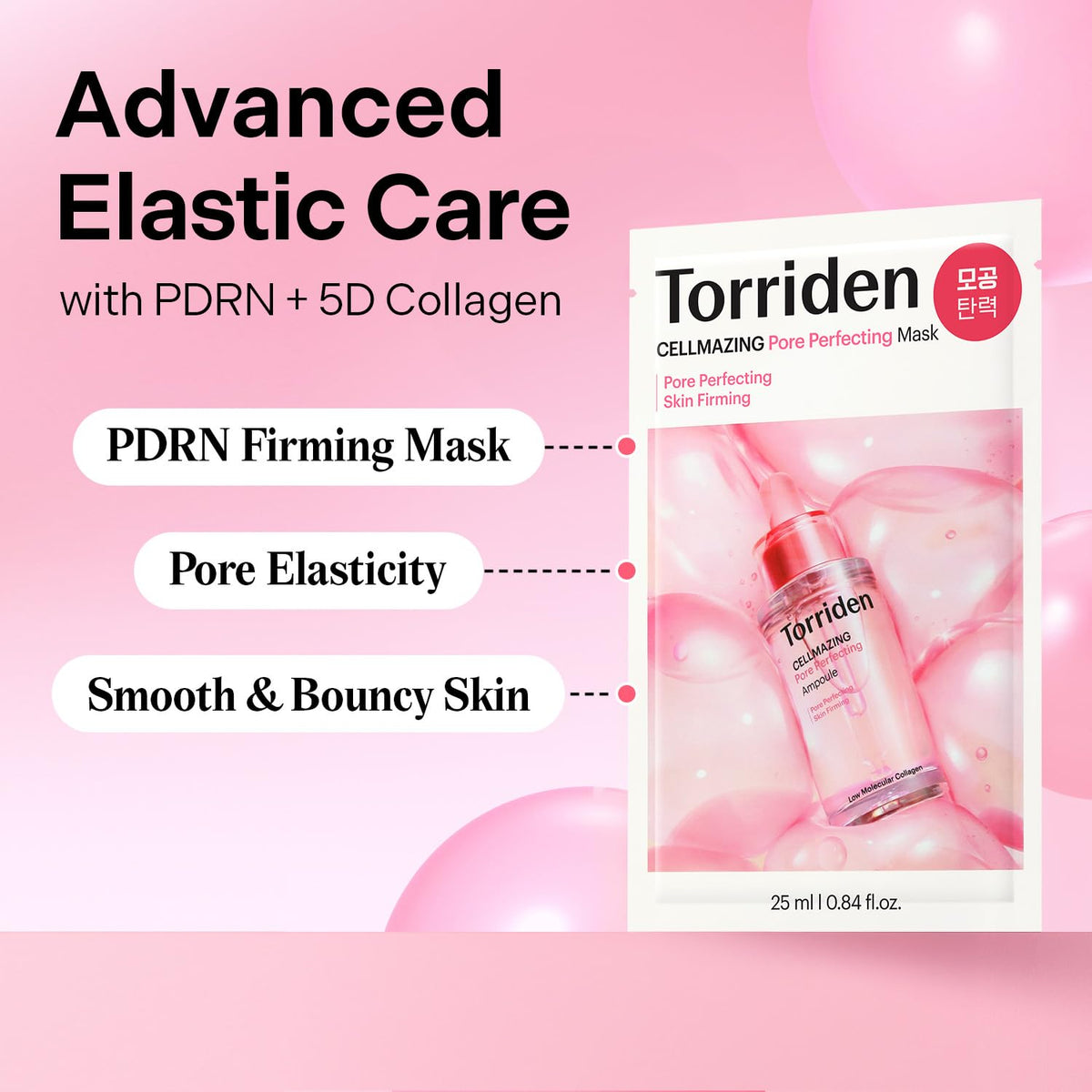 Torriden CELLMAZING Pore Perfecting Mask on the face for pore refinement.