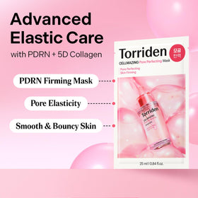 Torriden CELLMAZING Pore Perfecting Mask on the face for pore refinement.