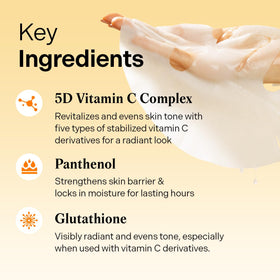 Torriden CELLMAZING Vita C Mask features 5D Liposome Vitamin Complex for nourishment.