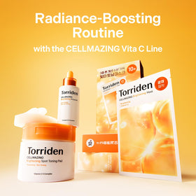 Torriden CELLMAZING Vita C Mask after-use glow suggesting a radiant complexion.