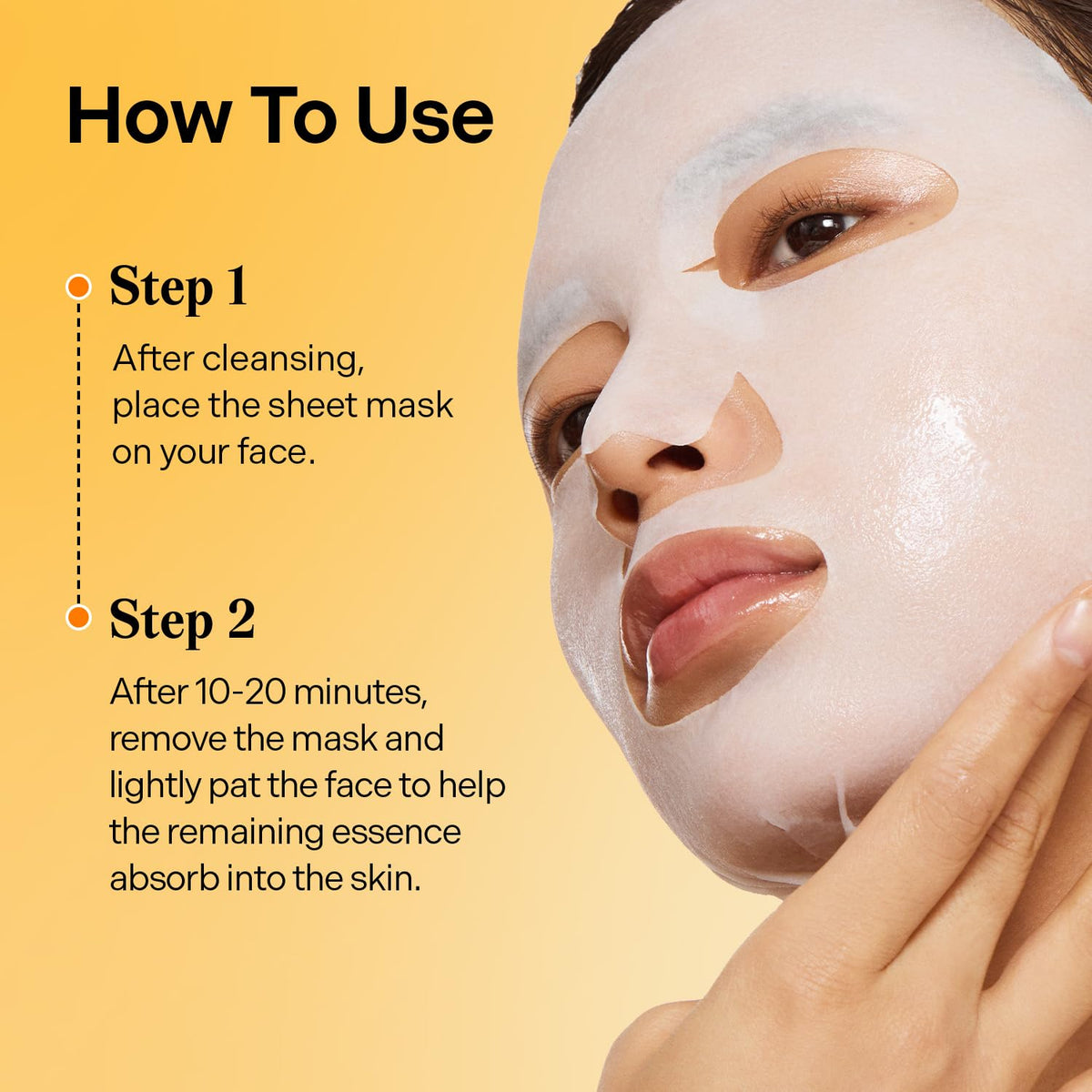 Torriden CELLMAZING Vita C Mask being applied on face for a soothing moment at home.