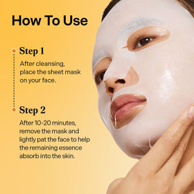 Torriden CELLMAZING Vita C Mask being applied on face for a soothing moment at home.