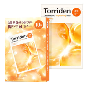Torriden CELLMAZING Vita C Mask packaging highlights sustainable materials and vegan branding.