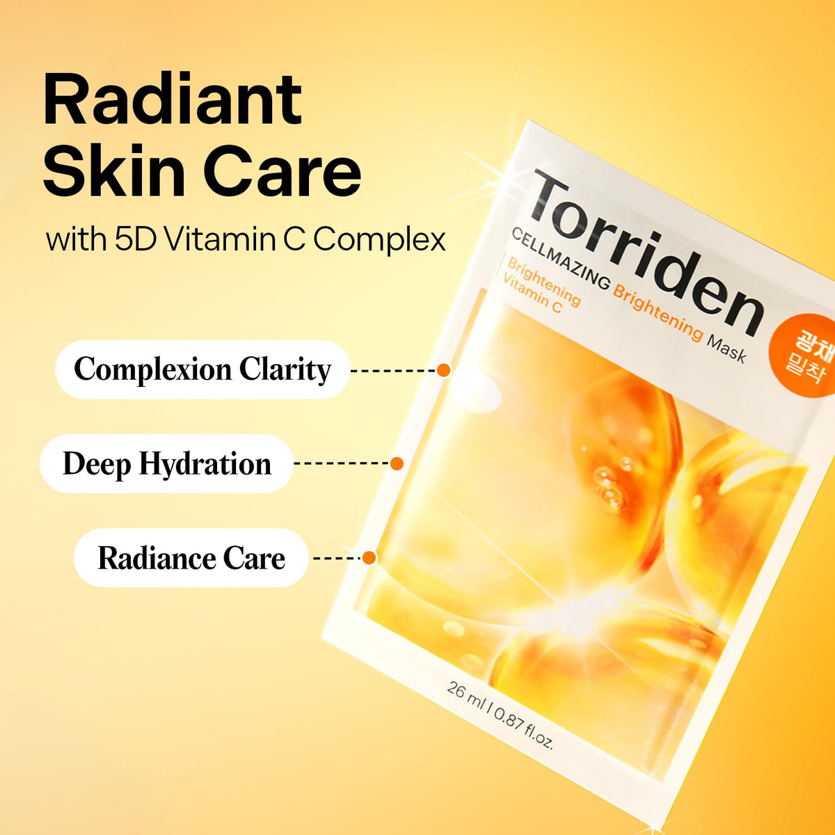 Torriden CELLMAZING Vita C Mask sheet closeup shows ultra-soft microfiber texture for gentle wear.