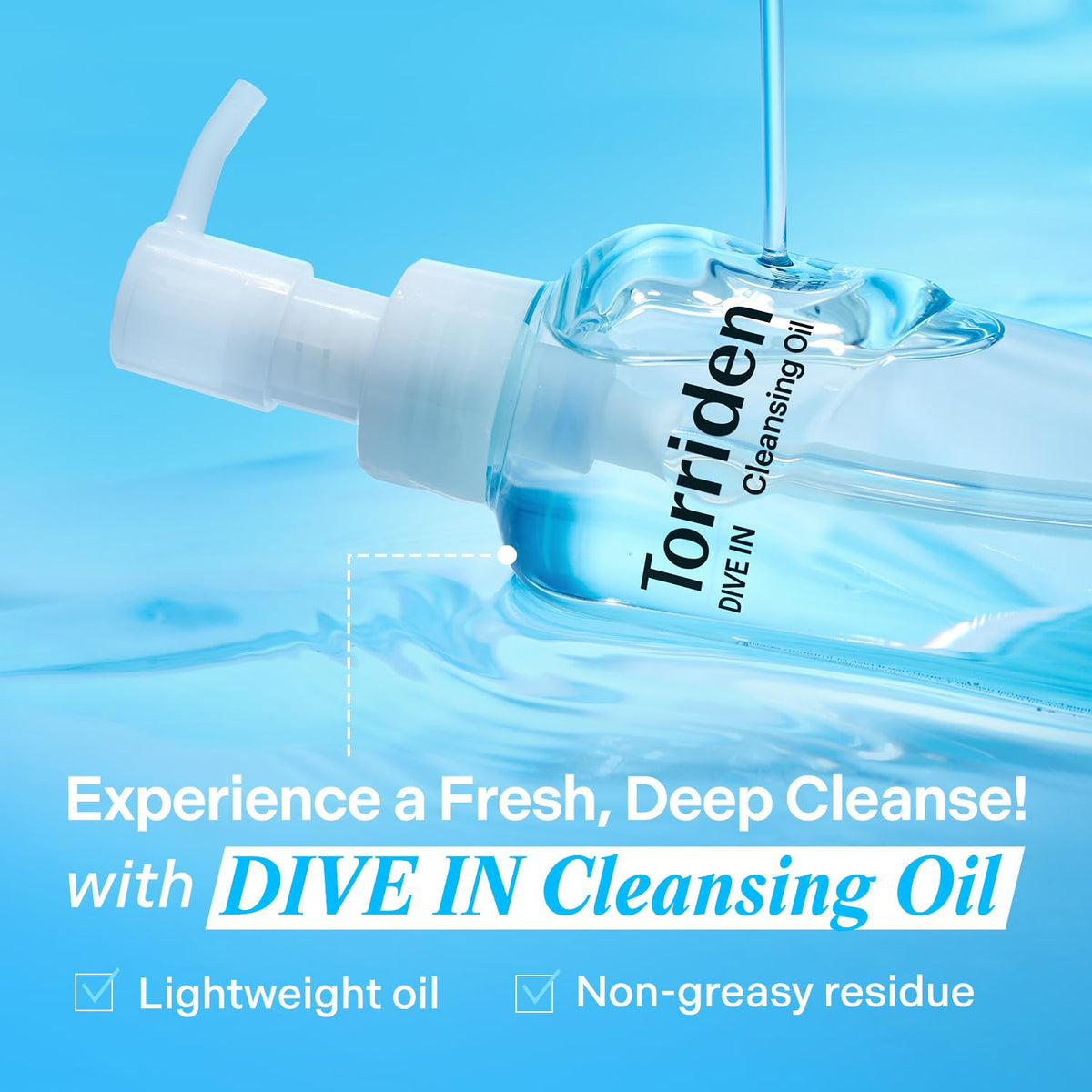 Torriden DIVE IN cleansing oil helps control sebum for balanced skin