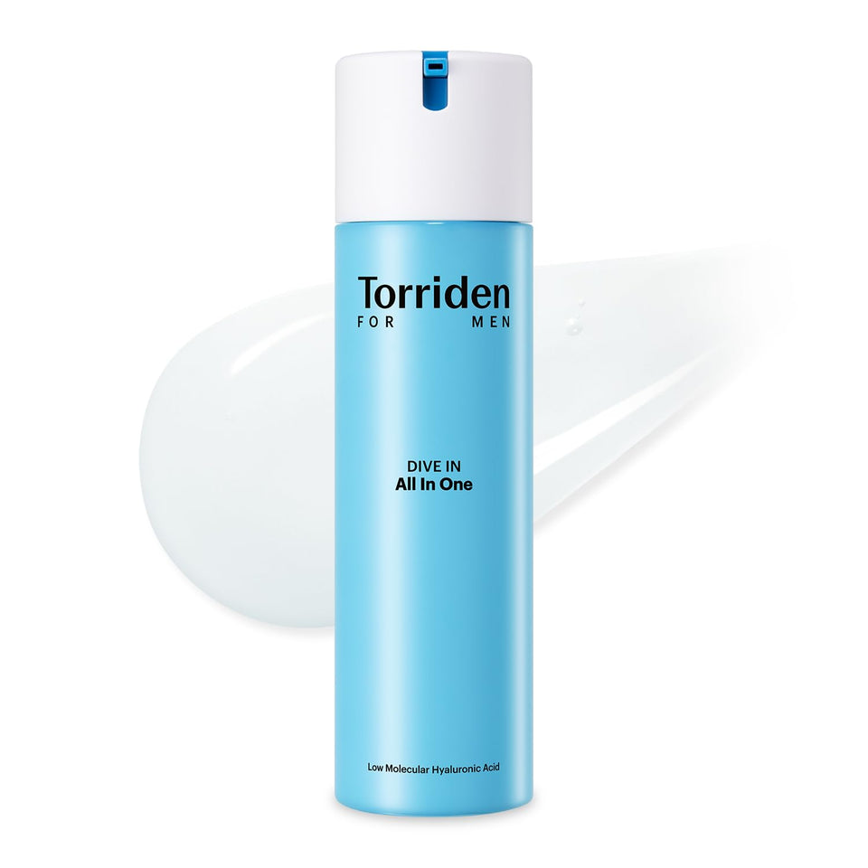 Torriden Dive In for Men all-in-one bottle delivers lightweight hydration.