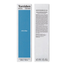 Torriden Dive In for Men skin hydration illustration showing refreshed look.