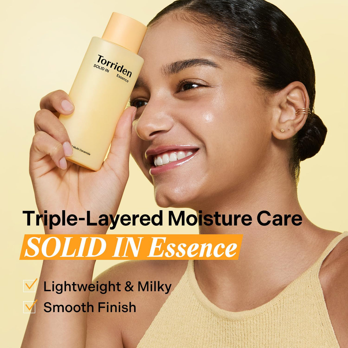 Torriden SOLID IN Ceramide Essence creamy texture close-up showing quick absorption
