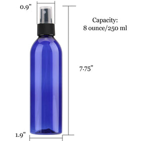 Tosnail blue 8oz spray bottle with black mist sprayer close-up for precise application.