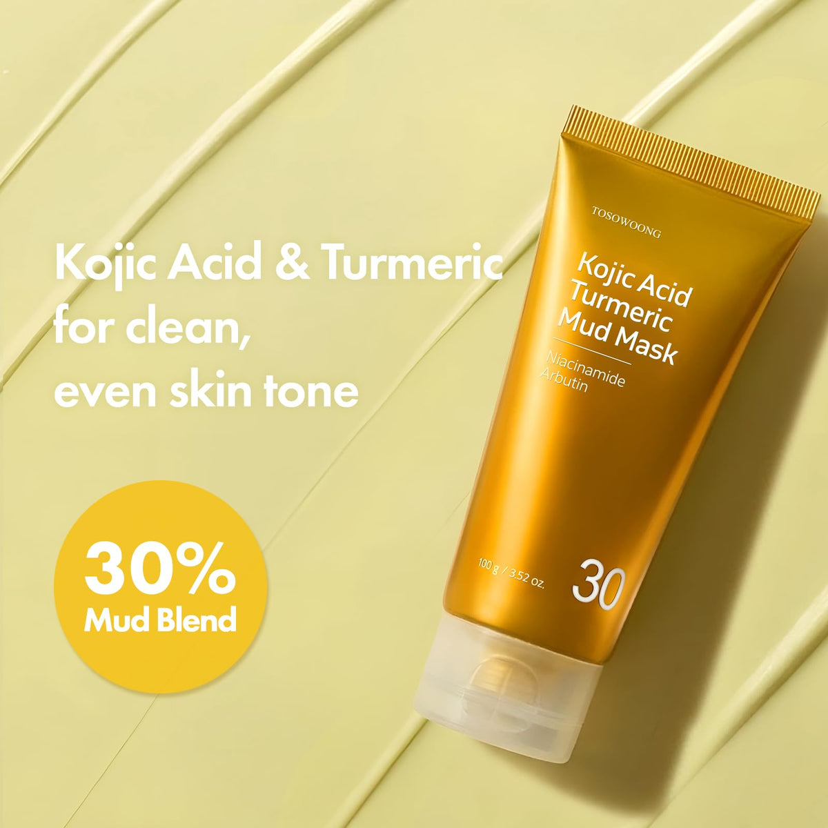 TOSOWOONG mud mask spread on skin delivers quick-dry cleansing and even tone.