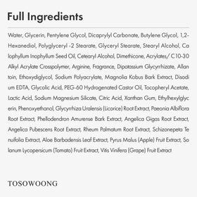 TOSOWOONG Pore Refiner Cream packaging with Skinperf LWG ingredients on display