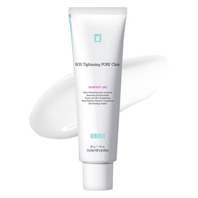 TOSOWOONG Pore Refiner Cream texture close-up showing smooth skin and refined pores