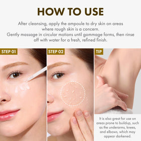 TOSOWOONG Rice Bran Water exfoliant application close-up on skin