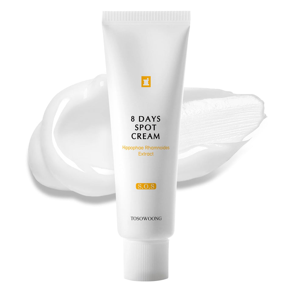 TOSOWOONG 8 Days Spot Cream bottle showing daily-use packaging for easy application