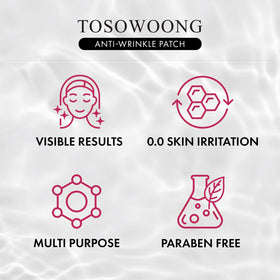 TOSOWOONG patch kit image showing an all-in-one wrinkle care solution