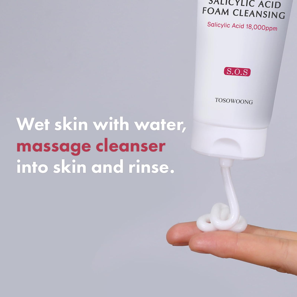 TOSOWOONG Deep pore cleansing action demonstrated with the cleanser