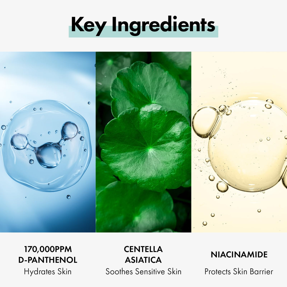 Tosowoong Dexpanthenol Cream ingredients panel with panthenol and centella