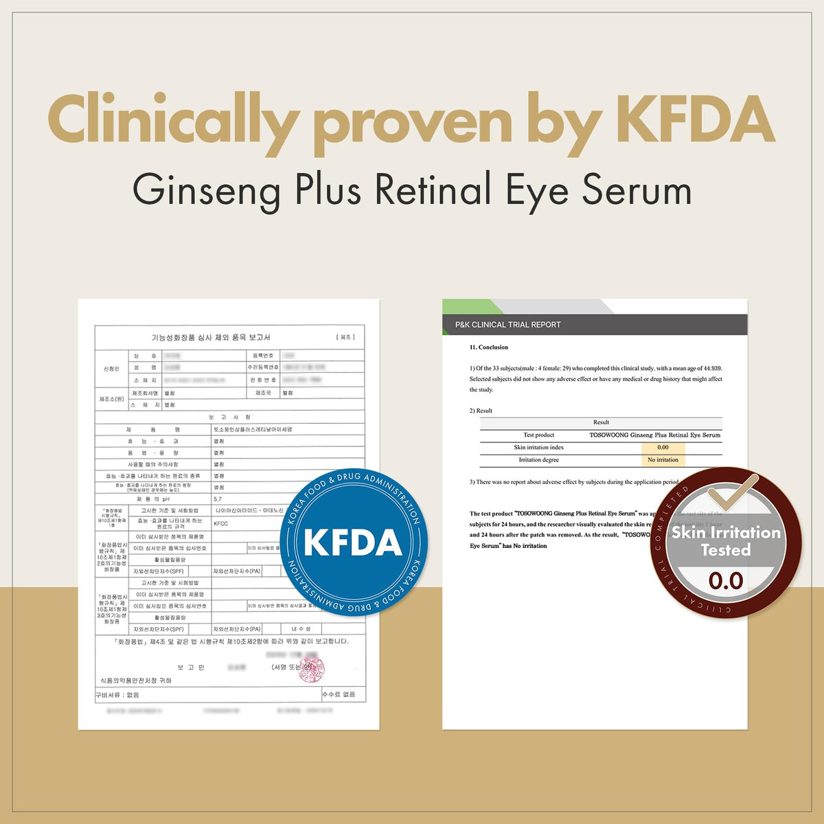 TOSOWOONG Ginseng Plus Retinal Eye Serum being applied around the eye area