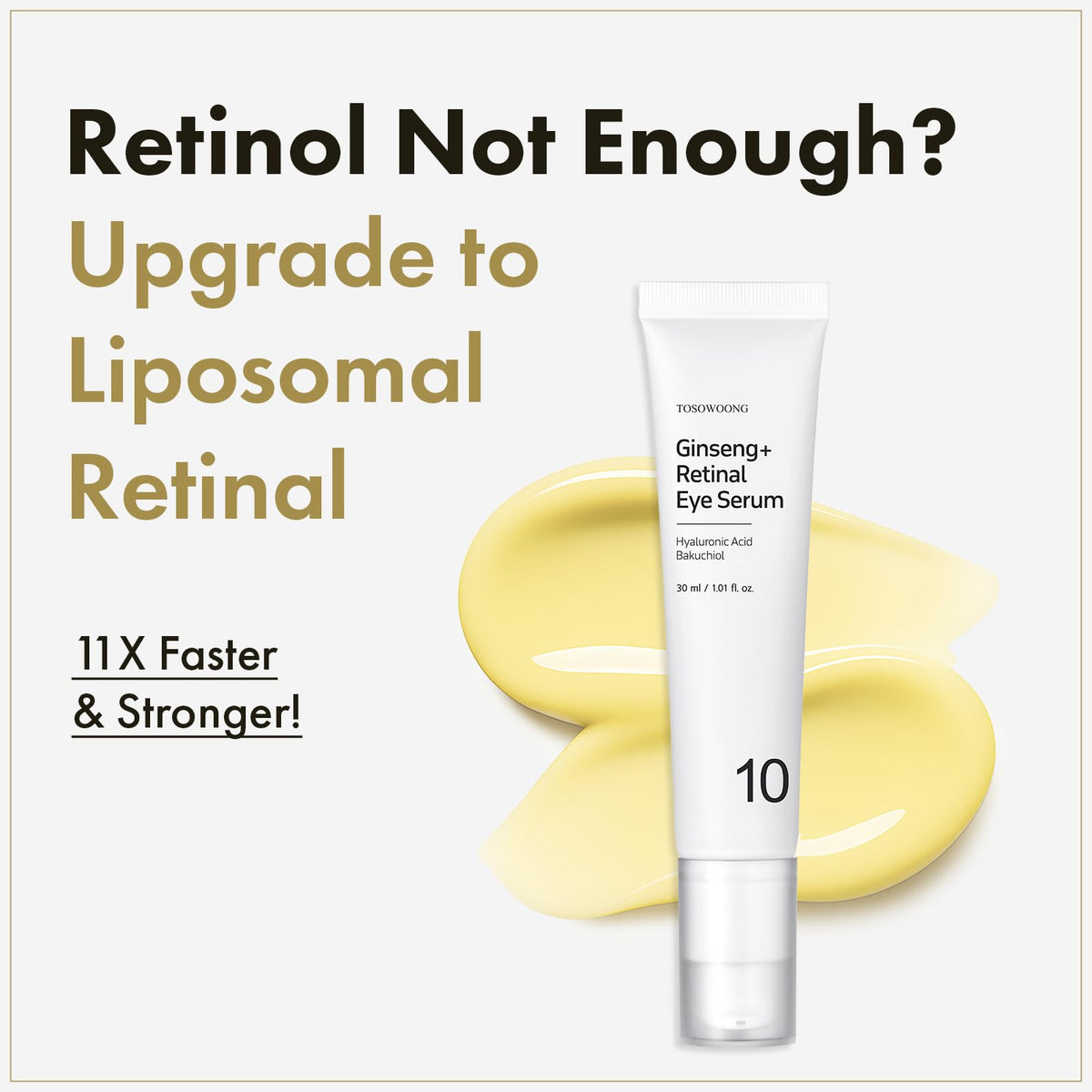 TOSOWOONG Ginseng Plus Retinal Eye Serum texture closeup highlighting lightweight hydration