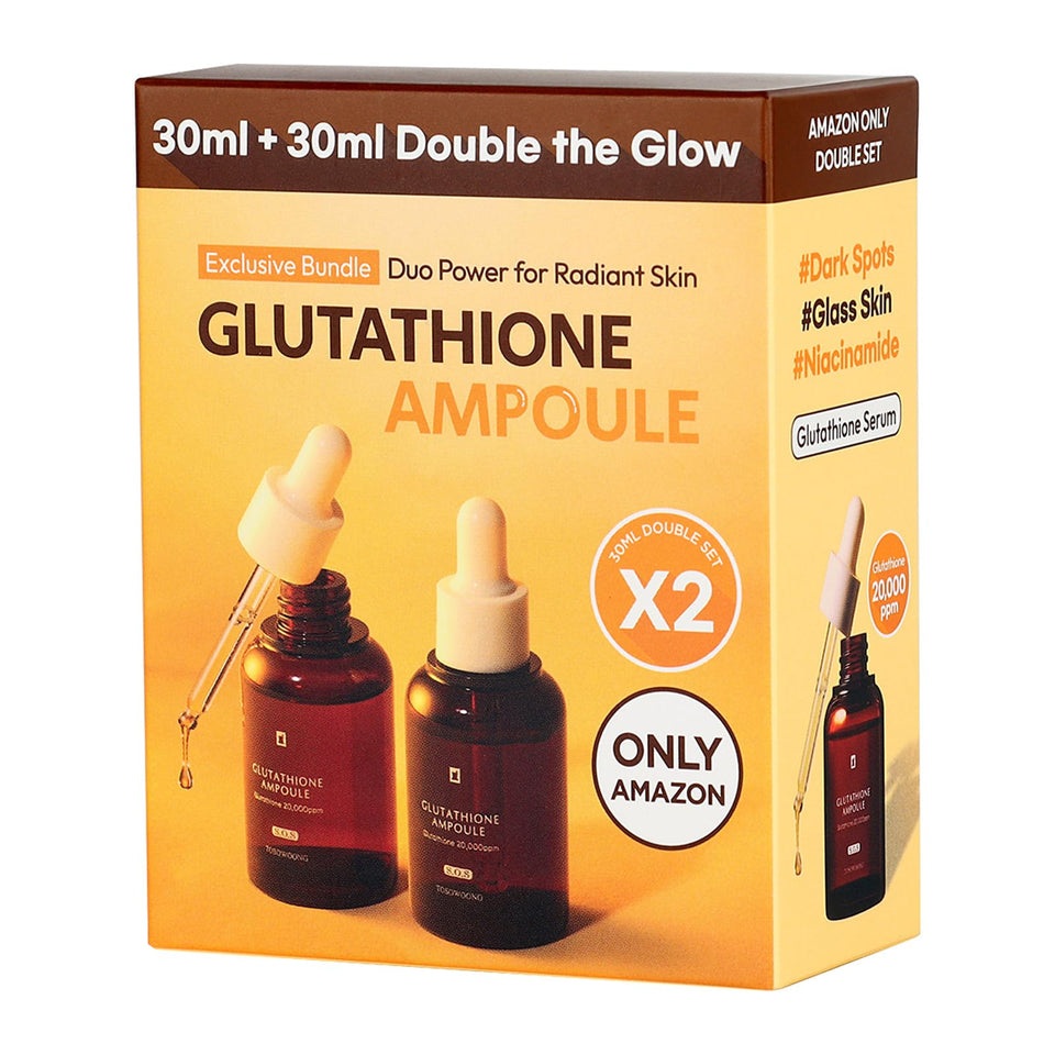 TOSOWOONG Glutathione Serum bottle front showing radiant skin benefits