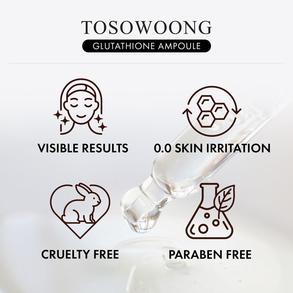TOSOWOONG Glutathione Serum texture image illustrating hydrating feel