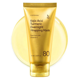 TOSOWOONG Kojic Acid Turmeric Overnight Wrap Mask jar-application shows easy night care.