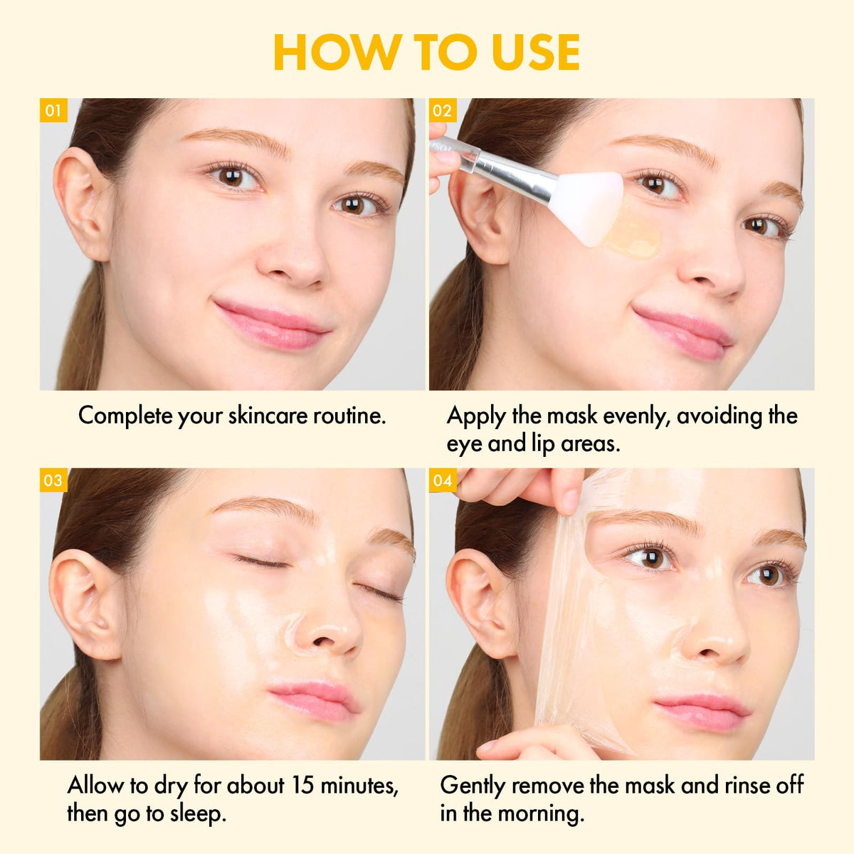 TOSOWOONG Kojic Acid Turmeric Overnight Wrap Mask spread-application ensures even coverage.