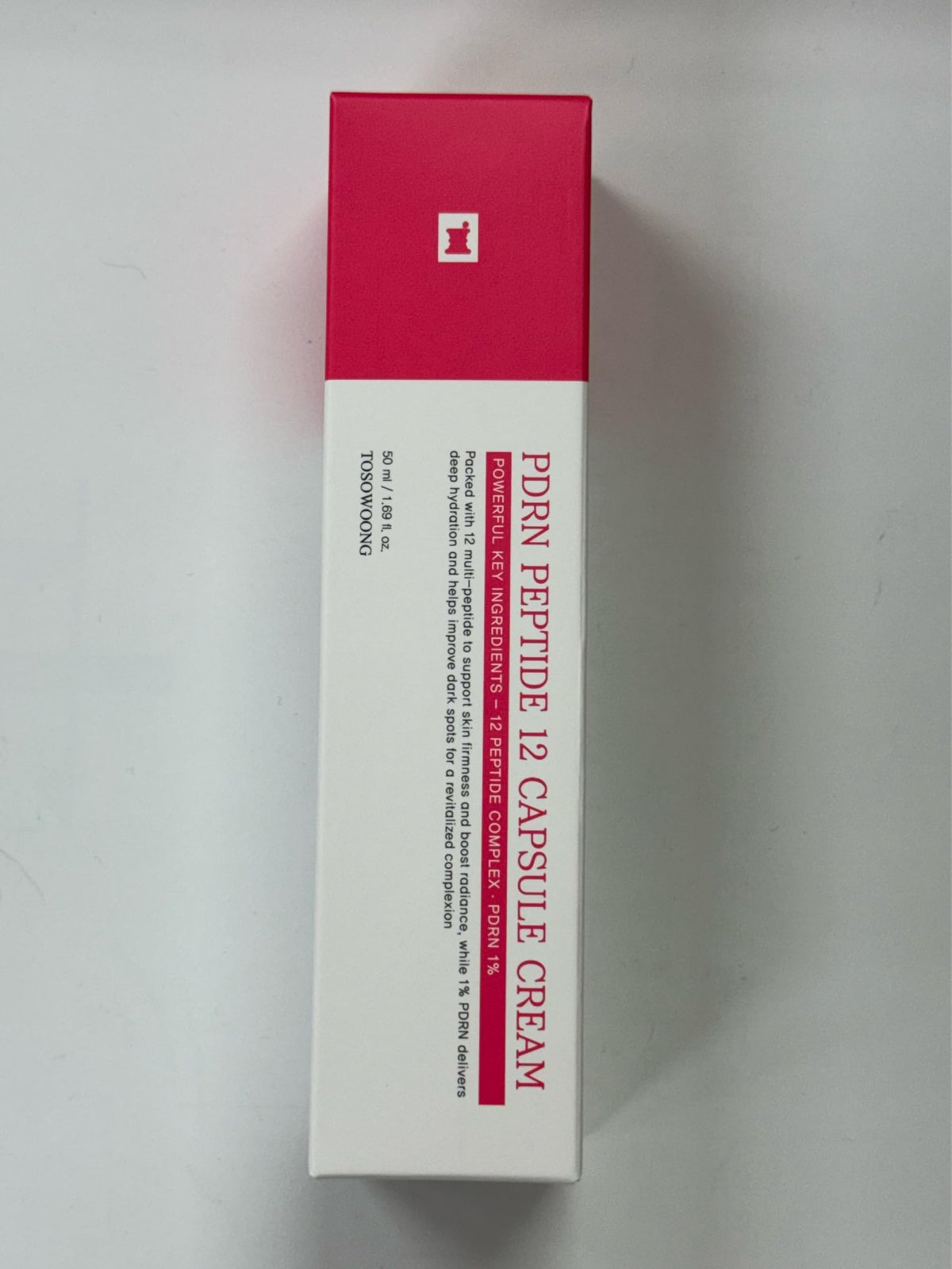 Closeup of capsules from the PDRN Peptide 12 jar signals potent actives for skin nourishment.