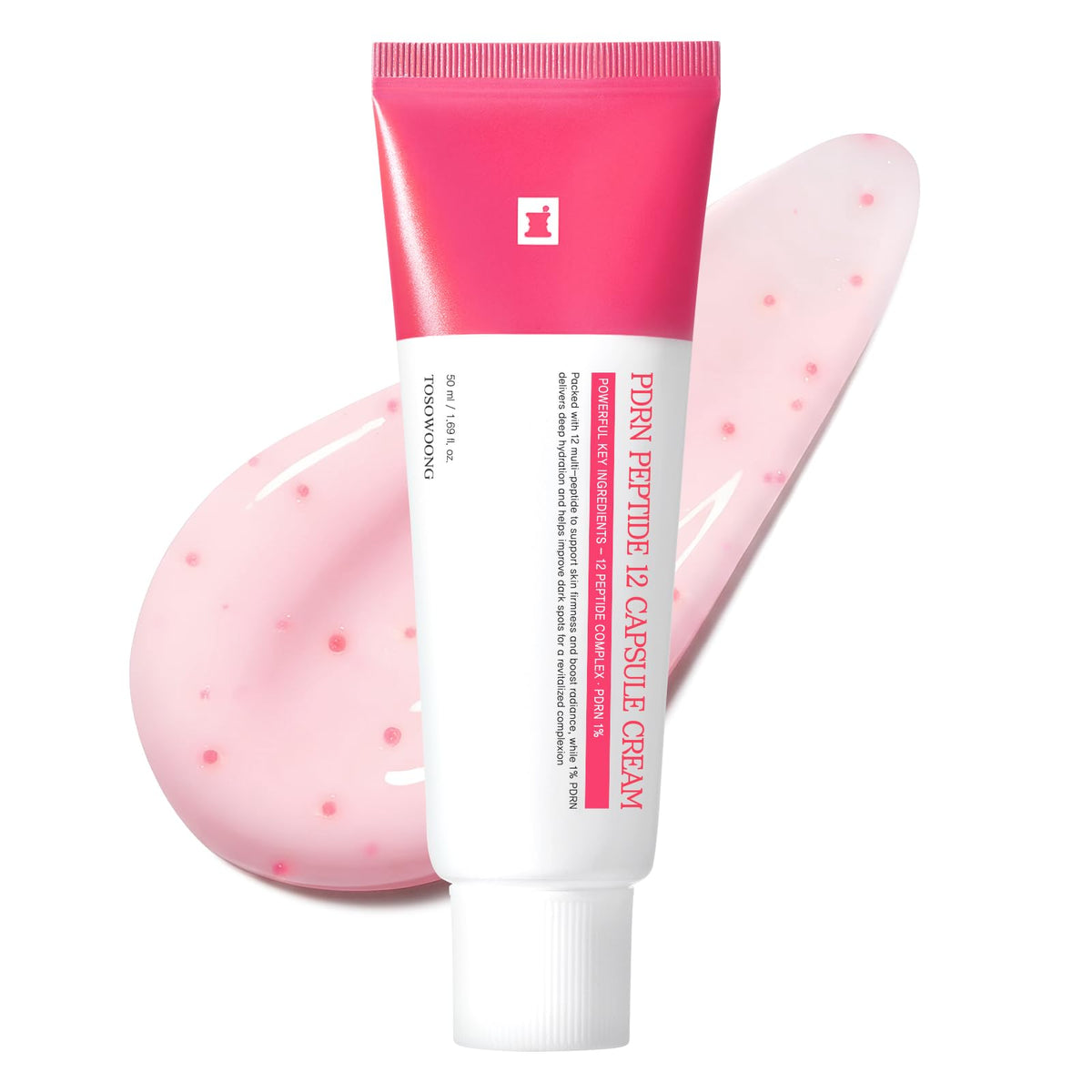 TOSOWOONG PDRN Peptide 12 cream bottle highlights premium packaging and daily hydration potential.
