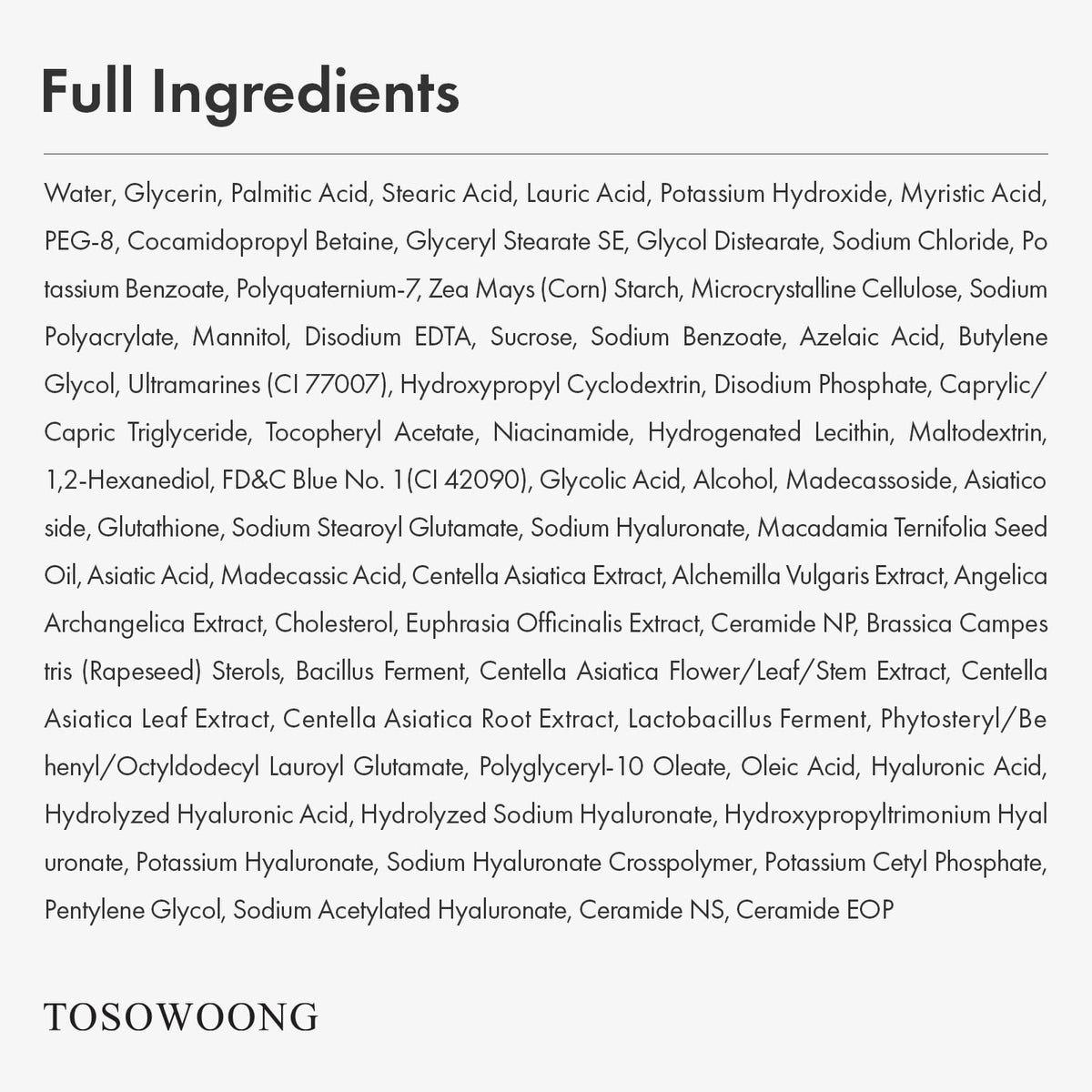 TOSOWOONG pH-balanced daily cleanser for oily and sensitive skin.