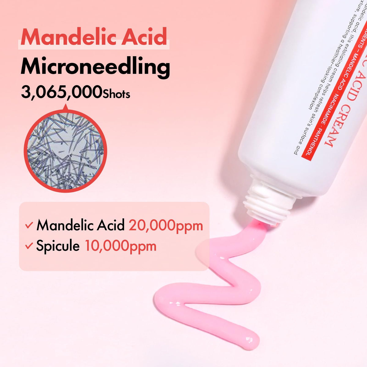 Texture closeup of TOSOWOONG Real Mandelic Acid Cream shows creamy consistency