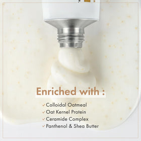 TOSOWOONG Real Oatmeal Relief Cream ingredients panel highlights ceramides and colloidal oatmeal.