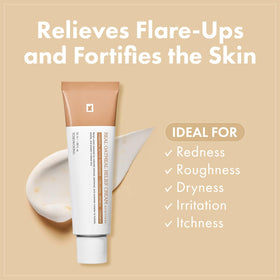 TOSOWOONG Real Oatmeal Relief Cream jar close-up shows creamy texture and hydration.