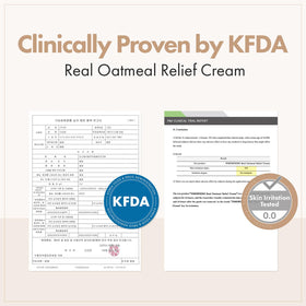 TOSOWOONG Real Oatmeal Relief Cream swatch on skin shows soothing, non-greasy absorption.