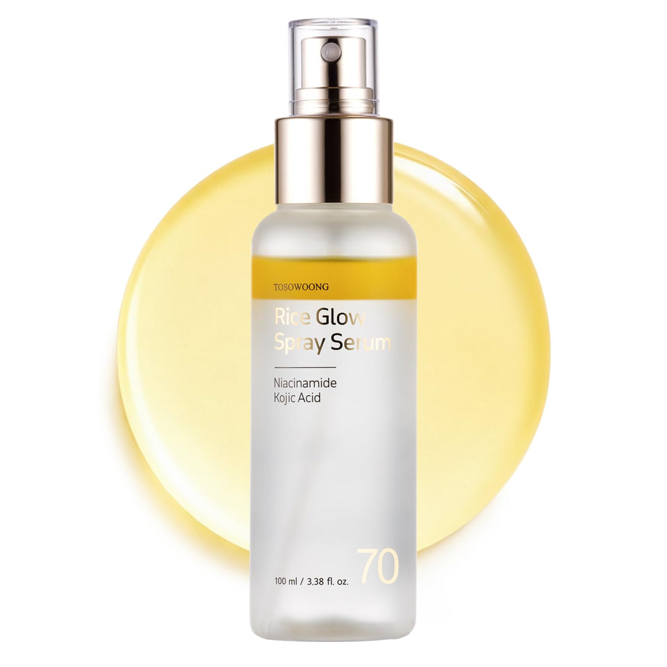 TOSOWOONG Rice Glow Spray Serum bottle for a radiant skincare routine.