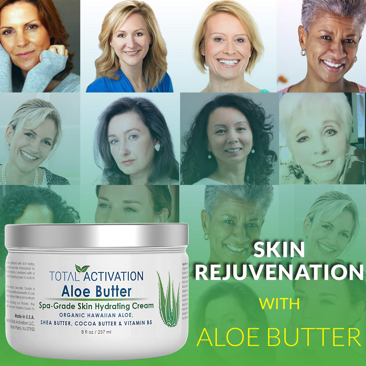 Total Activation Hawaiian Aloe Large 8oz packaging indicating long-lasting use