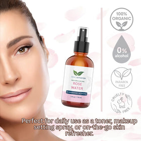 Total Activation Moroccan rose petals inside a bottle highlight clean, single-ingredient formula.