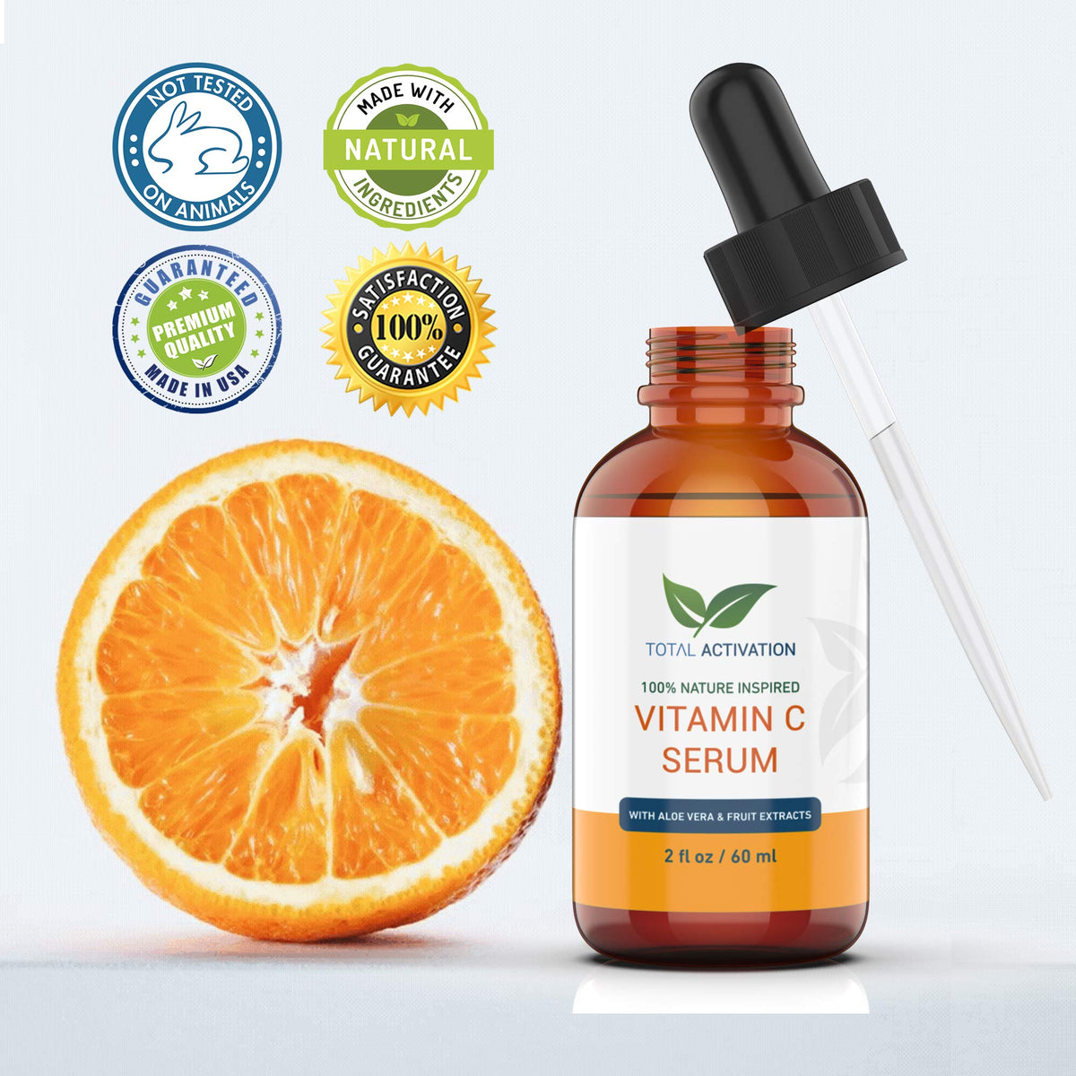 Total Activation Vitamin C Serum cruelty-free vegan formula suits sensitive skin.